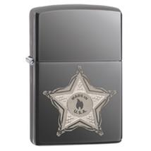 28360 Zippo öngyújtó, black ice színben - Serif jelvény