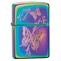 28442 Zippo öngyújtó, spektrum színeiben, pillangó mintával díszítve