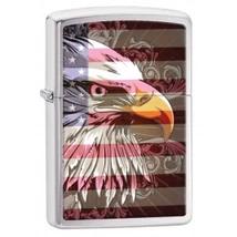 28652 Zippo öngyújtó, ezüst színben  - Amerikai rétisas zászlóval