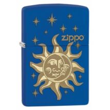 28791 Zippo öngyújtó, matt királykék színben logóval - Nap és Hold