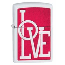 29085 Zippo öngyújtó, matt fehér színben - Love felirattal díszítve