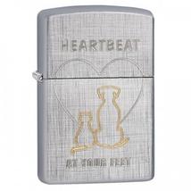 29258 Zippo öngyújtó, Csiszolt Króm színű - Heartbeat At Your Feet