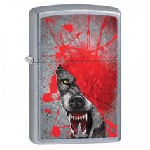 29344 Zippo öngyújtó, Utcai csiszolt ezüst színben - Vérfarkas