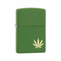 29588 Zippo öngyújtó, matt zöld színben - Kannabis levél