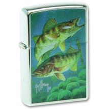 24304 Zippo öngyújtó, fényes króm színben - Halak