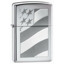21068 Zippo öngyújtó, fényes ezüst színben - Amerikai zászló
