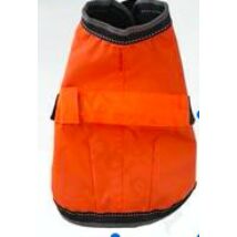 Narancssárga kutya dzseki, tépőzáras, kivehető led világítással a hátán, 25cm háthossz