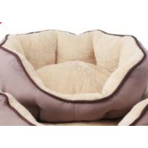 OCTAGONAL párnázott kényelmes kutyafekhely, barna, 70 x 65 cm