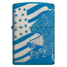 49046z Zippo öngyújtó kék színben,360 °-os gravírozás- Sas és az amerikai zászló