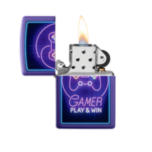 49157 Zippo öngyújtó matt lila színben -Gamer Play&Win
