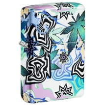 Zippo Lighter: Abstract Weed Leaf Design - Glow-in-the-Dark 46562