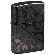 Zippo 46751, koponyák kollázs mély faragott páncél öngyújtó, HP fekete kivitelben