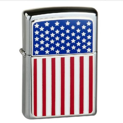 20108 Zippo öngyújtó,fényes ezüst színben - Amerikai zászló