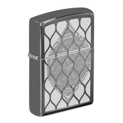 49430 Zippo Öngyújtó Black Ice színben - Gravírozott, madala mintával