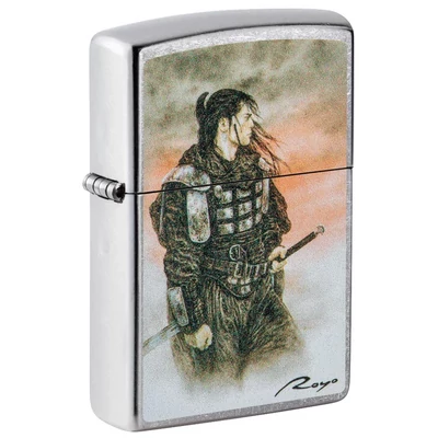 49767 Zippo öngyújtó, ezüst színben- Szamuráj harcos Luis Royo-tól