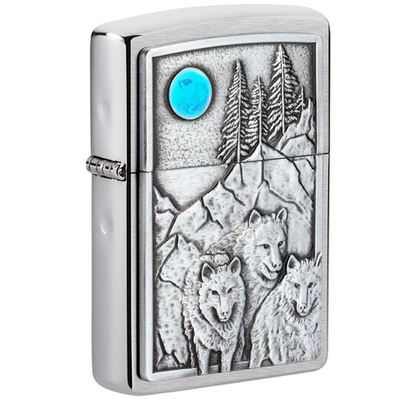 49295 Zippo öngyújtó szálcsiszolt Króm színben - Farkasfalka