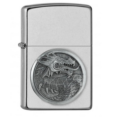 2007649 Zippo öngyújtó csiszolt Króm színben -Sárkány