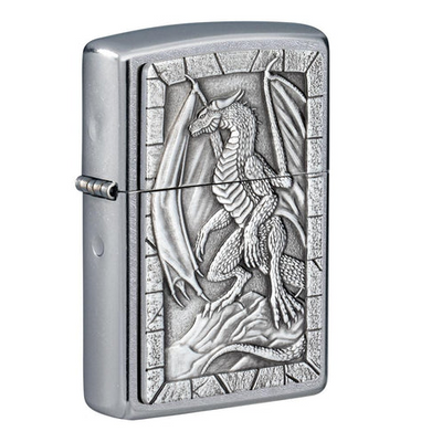 49296 Zippo öngyújtó utcai Króm színben -Sárkány