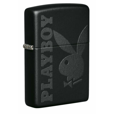 49342 Zippo öngyújtó matt fekete, Playboy nyuszi és logó