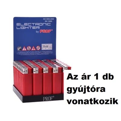 Öngyújtó Prof elektromos 1 db piros ezüst kupakkal 40880018