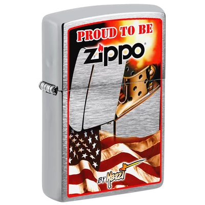 200-107308 Zippo öngyújtó szálcsiszolt króm -Mazzi