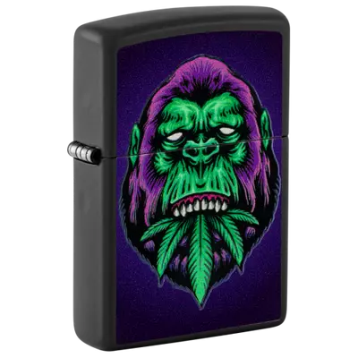 48585 Zippo öngyújtó Cannabis Gorilla Design -UV fényben világít