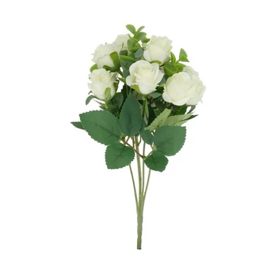 Selyemvirág Rózsacsokor Eukaliptusszal 32 cm
