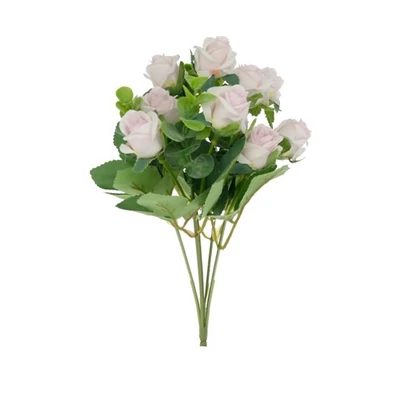 Selyemvirág Rózsacsokor Eukaliptusszal 32 cm