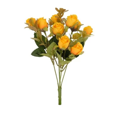 Selyemvirág Rózsacsokor levéllel 30 cm