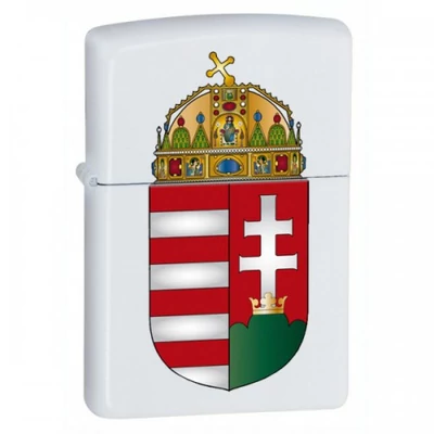 214-011336 Coat of Arms Zippo öngyújtó Matt fehér - Magyar címer