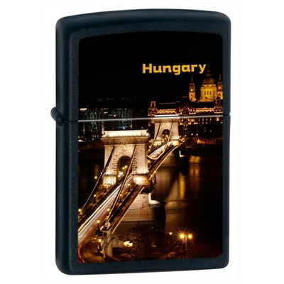 M218 Chain Bridge Zippo öngyújtó, matt fekete színben - Lánchid