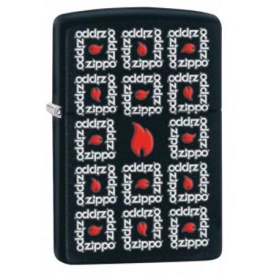 28667 Zippo öngyújtó, matt fekete színben - Zippo lángok a köbön
