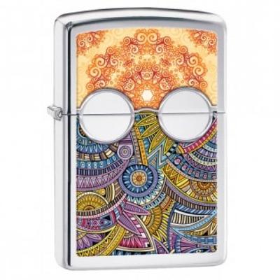 28871 Zippo öngyújtó, polírozott króm színbe - Színes minták
