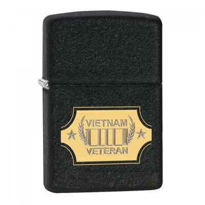 28875 Zippo öngyújtó, rücskös fekete színben - Vietnam Veteran felirattal