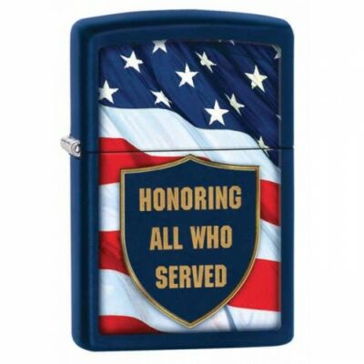 29092 Zippo öngyújtó, matt kék alapon - USA zászló felirattal