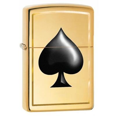 29094 Zippo öngyújtó, polírozott réz kivitelben - Pikk ász emblémával