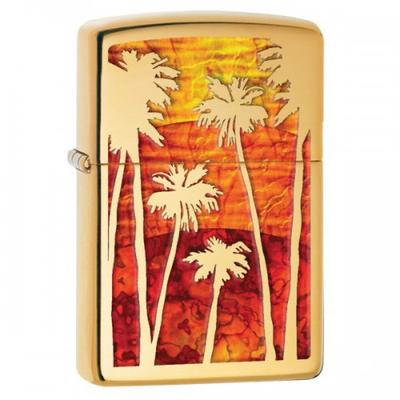 29420 Zippo öngyújtó, Réz színben - Pálmafák