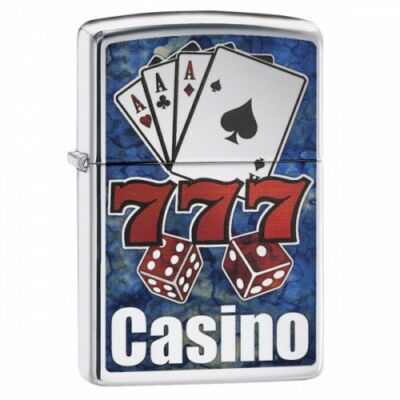 29633 Zippo öngyújtó, Polírozott Króm színű - Casino