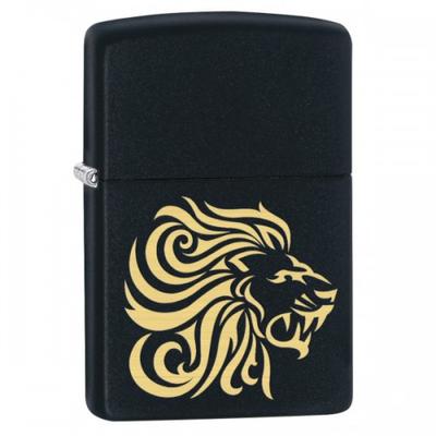 29688 Zippo öngyújtó, Matt fekete - Oroszlán emblémával