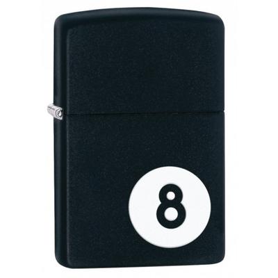 28432 Zippo öngyújtó, matt fekete színben - 8-as billiárd golyó