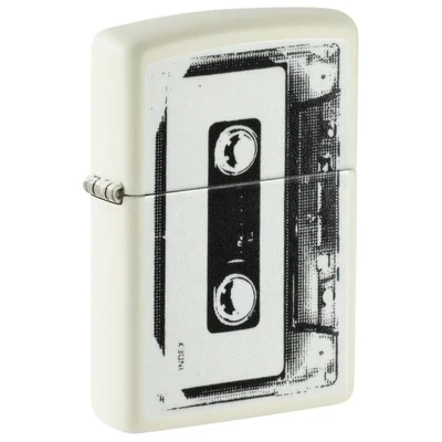 Zippo 46429, kétoldalas kazettás szalag dizájn öngyújtó, sötétben világít