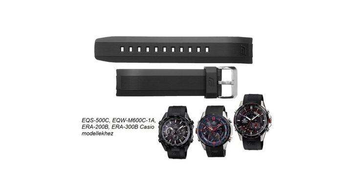 EQS-500C, EQW-M600C-1A, ERA-200B, ERA-300B Casio fekete műanyag szíj