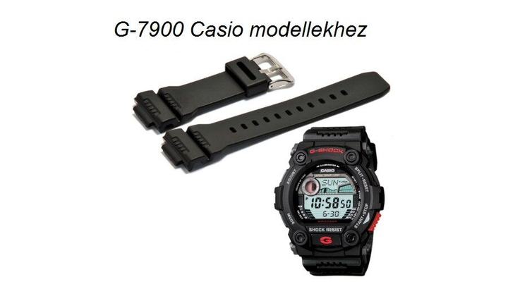 G-7900 GW-7900 Casio fekete műanyag szíj