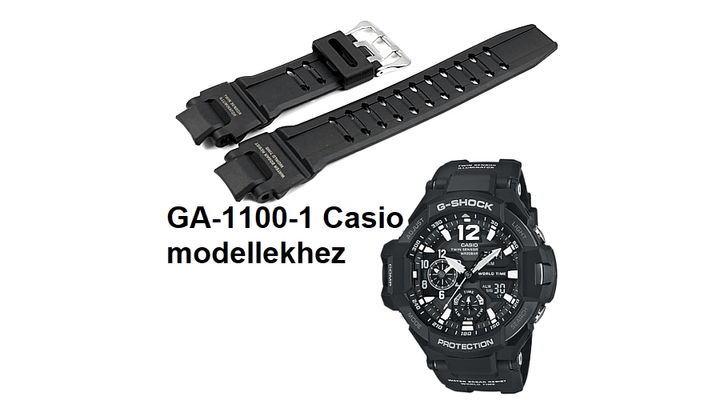 GA-1100-1 Casio fekete műanyag szíj