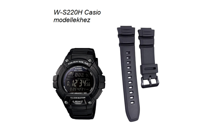 W-S220H Casio fekete műanyag szíj