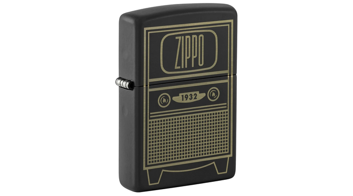 48619 Zippo öngyújtó matt fekete színben -Zippo Vintage TV 