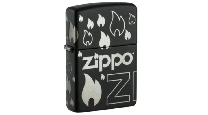 48908 Zippo öngyújtó matt fekete színben -Zippo lángok